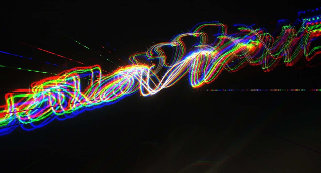 Dazzling Psychedelic Neon Lights Display Wallpaper