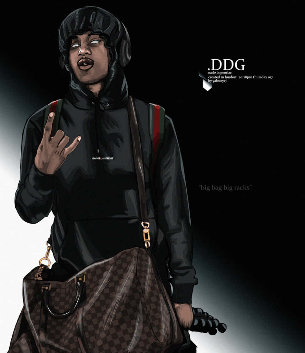 Ddg Rock On Cartoon Rappers Wallpaper