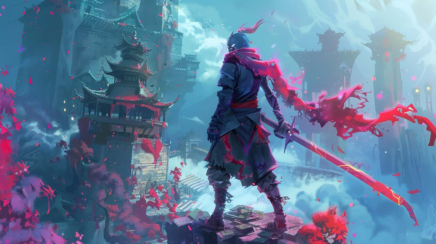 Dead Cells Warrior Overlooking Battlefield Wallpaper