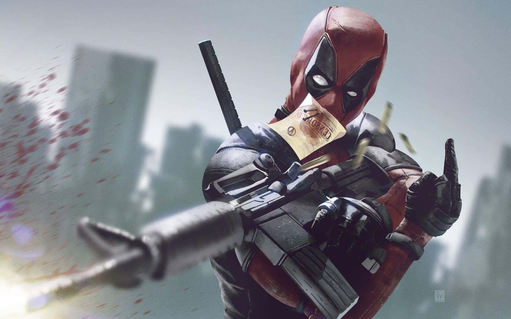 Deadpool 2 Action Pose Wallpaper Wallpaper