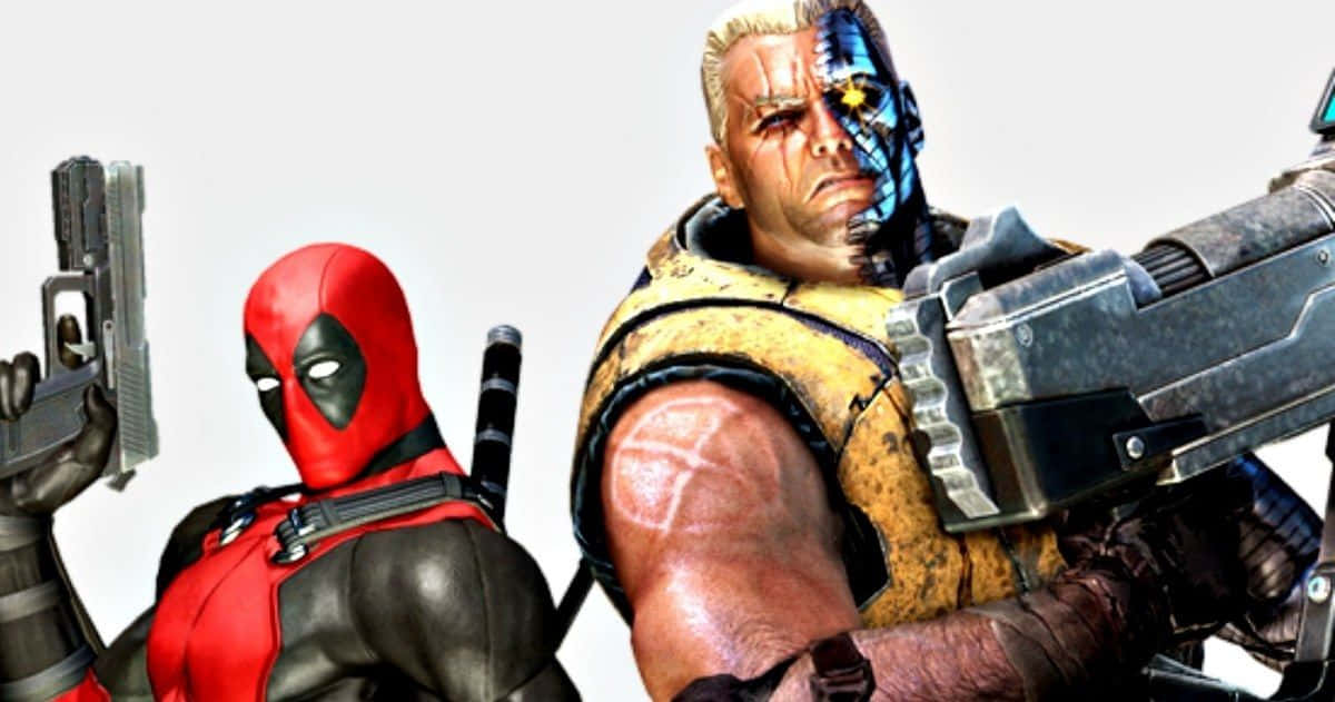 Deadpool And Cable In Action Wallpaper