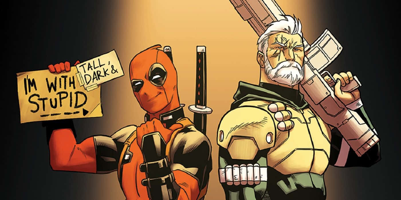 Deadpool And Cable - Unlikely Duo In Action Wallpaper