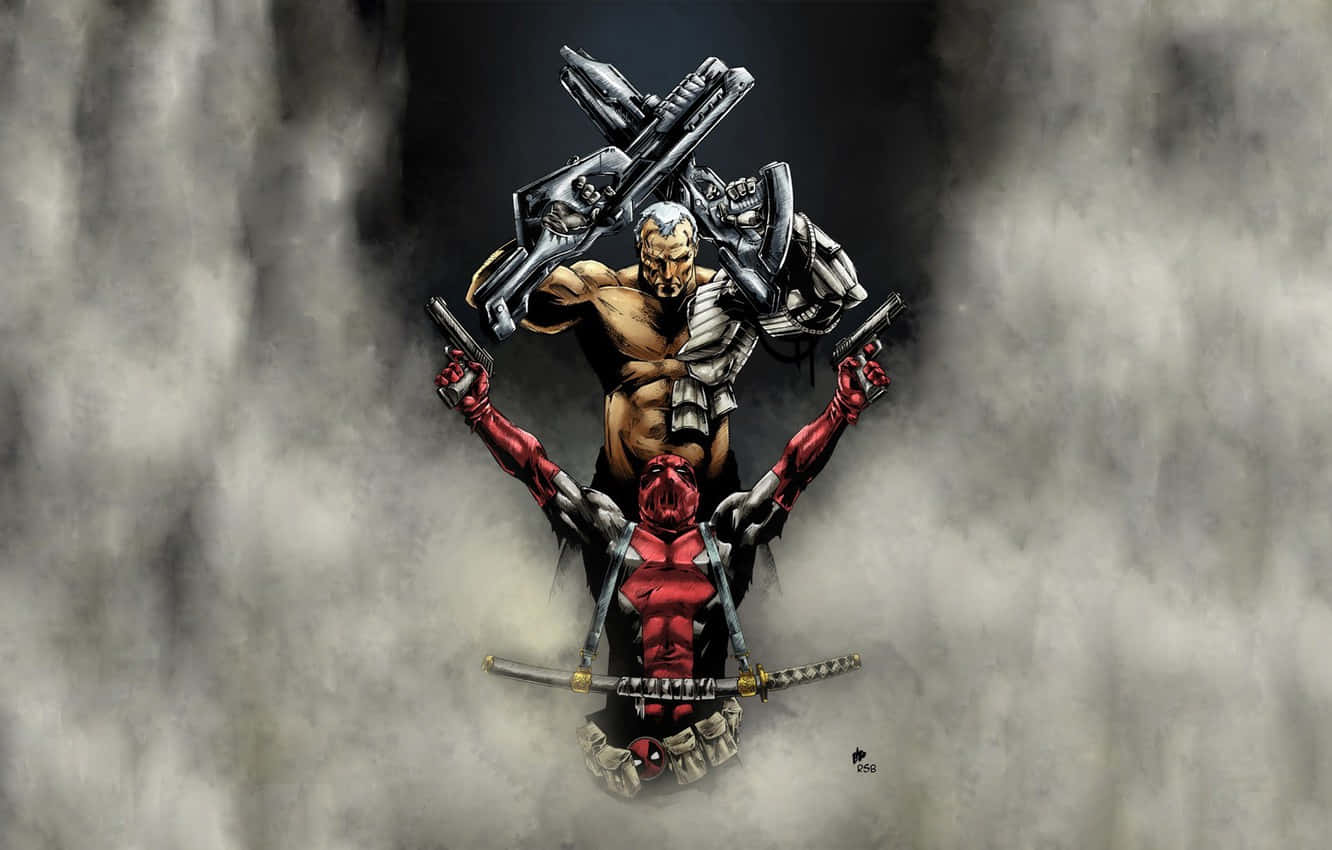 Deadpool And Cable - Unstoppable Duo Wallpaper