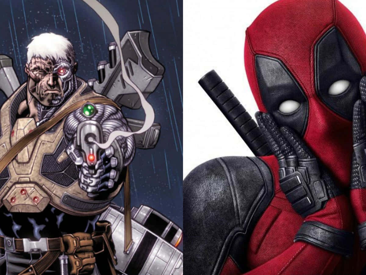 Deadpool And Cable Unveiled In Intense Action Scene Wallpaper