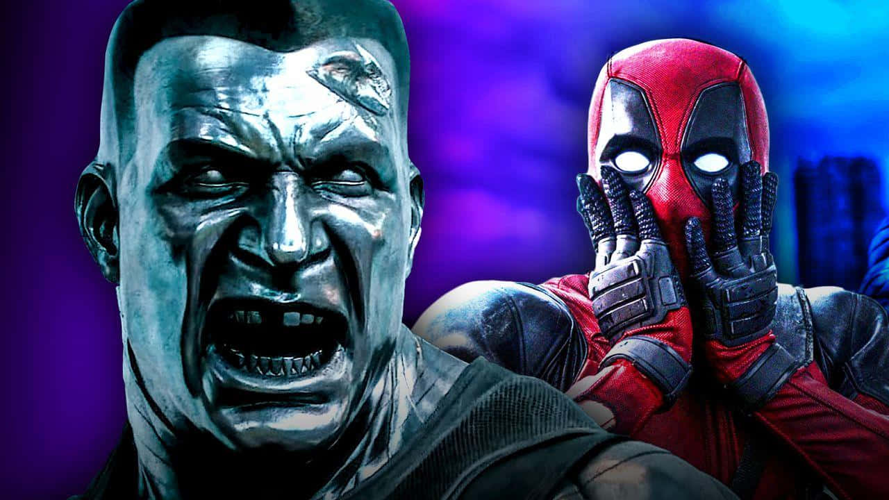 Deadpool And Colossus - Superhero Duo In Action Wallpaper