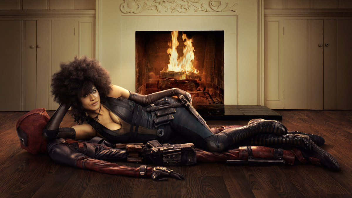 Deadpool And Domino In Action Wallpaper