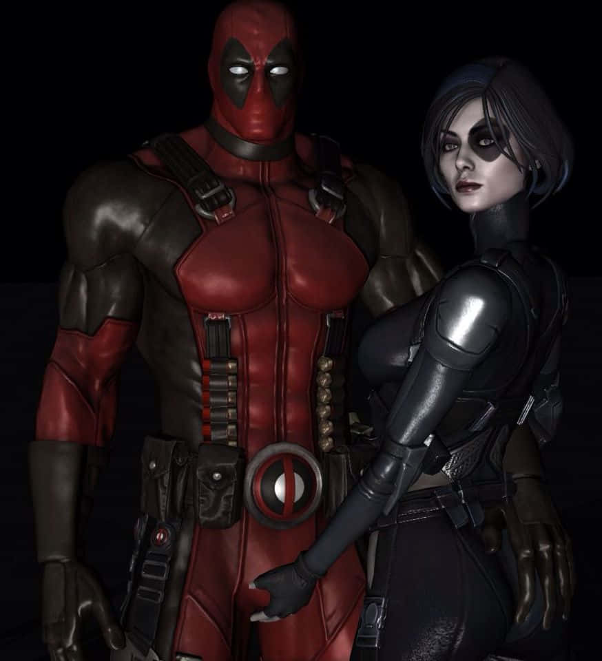 Deadpool And Domino In Action Wallpaper