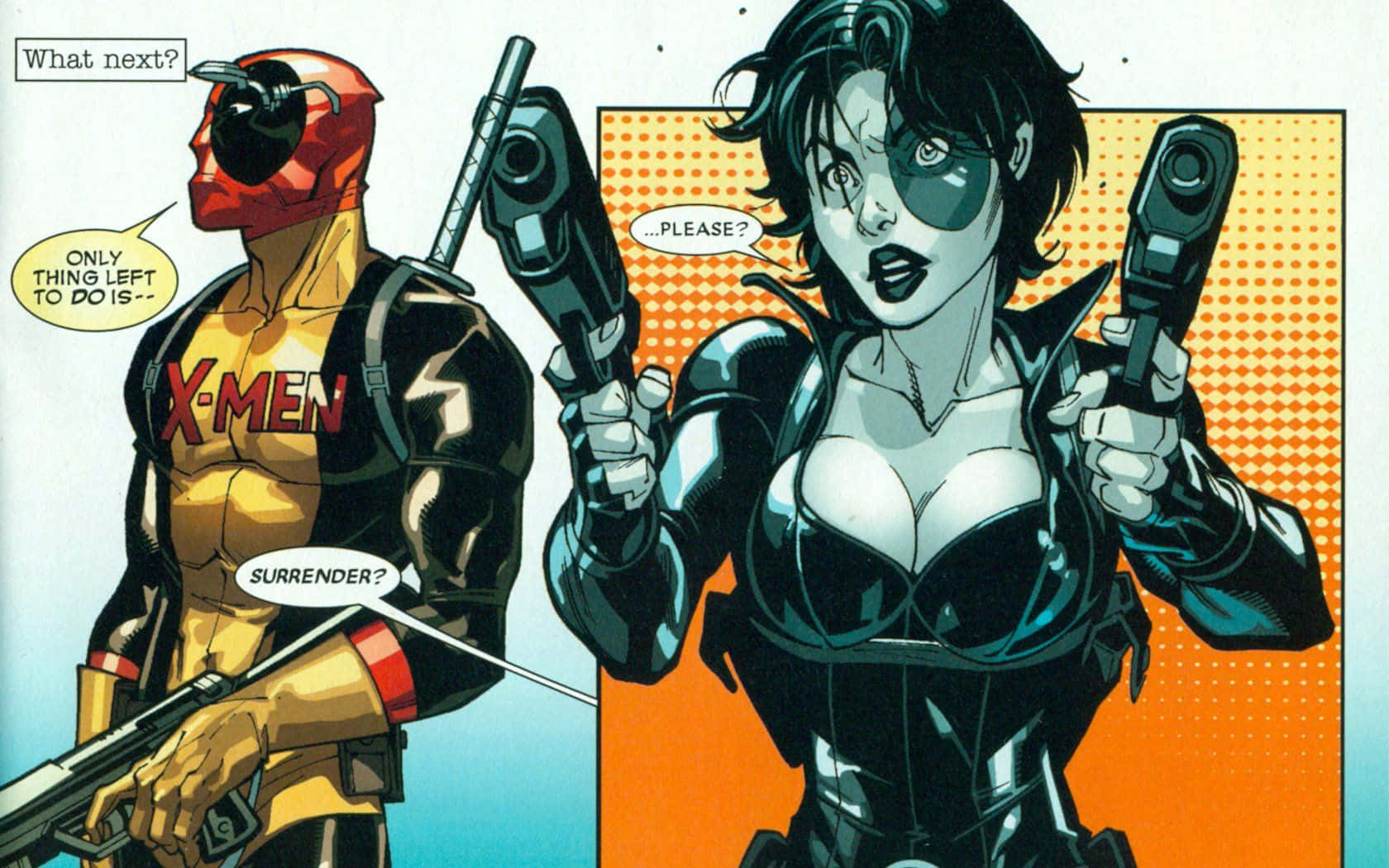 Deadpool And Domino - Marvel Comic Team-up Wallpaper