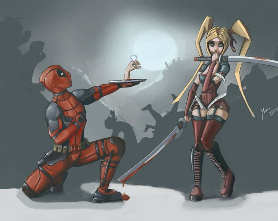 Deadpool And Lady Deadpool Team Up Wallpaper