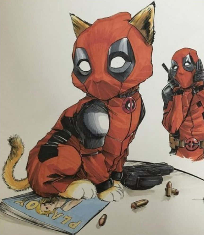 Deadpool Cartoon Bringing Humor And Action Wallpaper