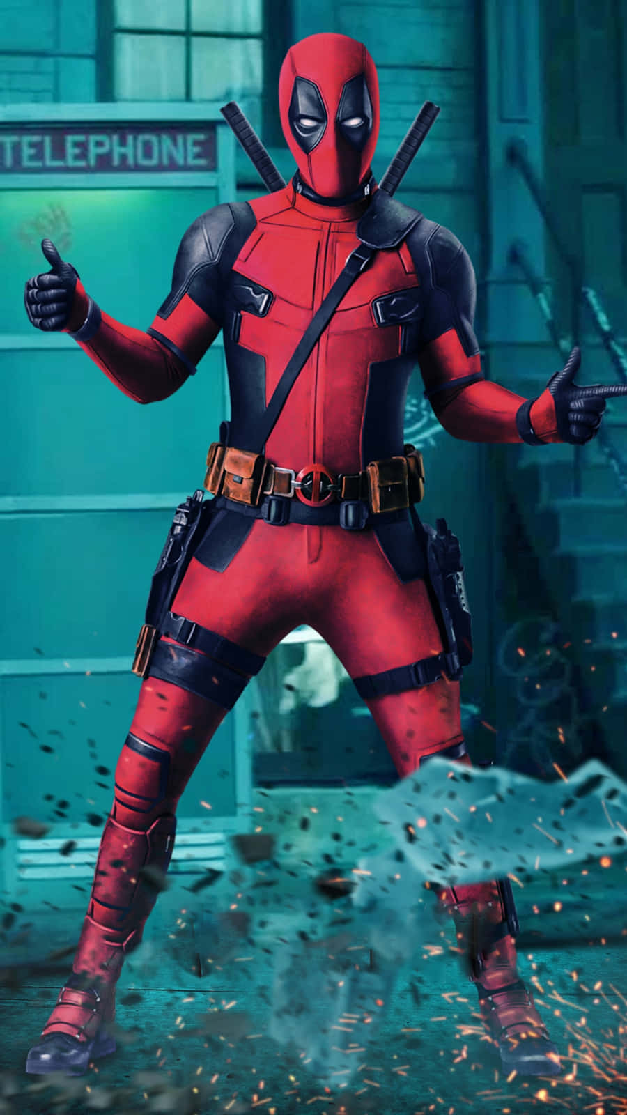 Deadpool Takes On Iphone Domination Wallpaper