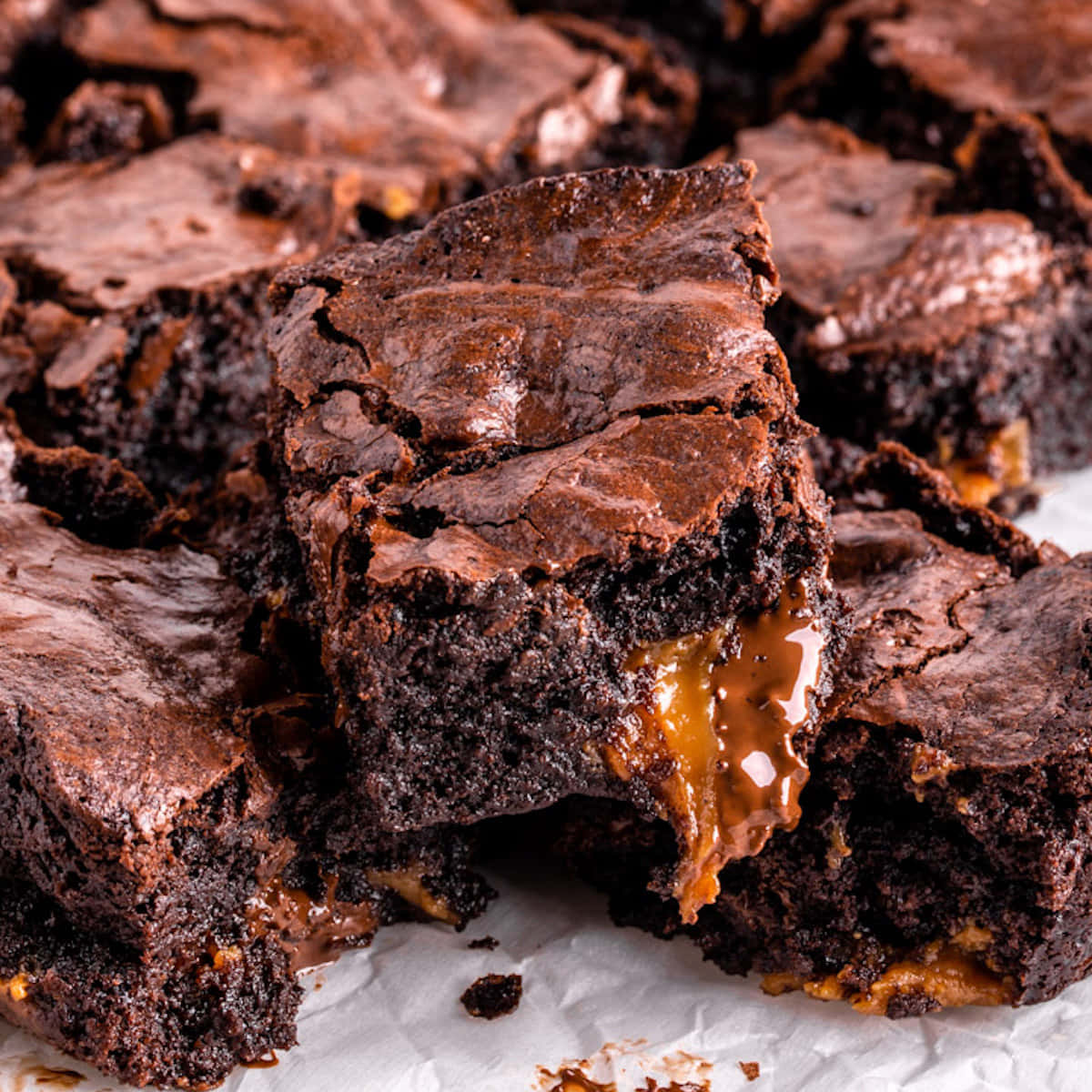 Decadent Caramel Brownie Delight Wallpaper