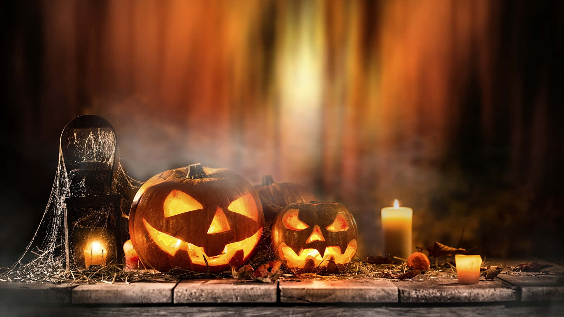 Deck The Halls With Boughs Of Spooky Halloween Candles Wallpaper