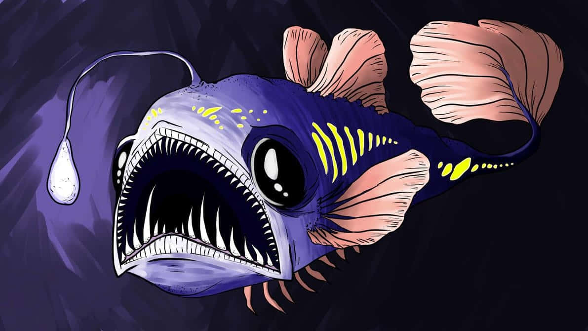 Deep Sea Anglerfish Illustration Wallpaper