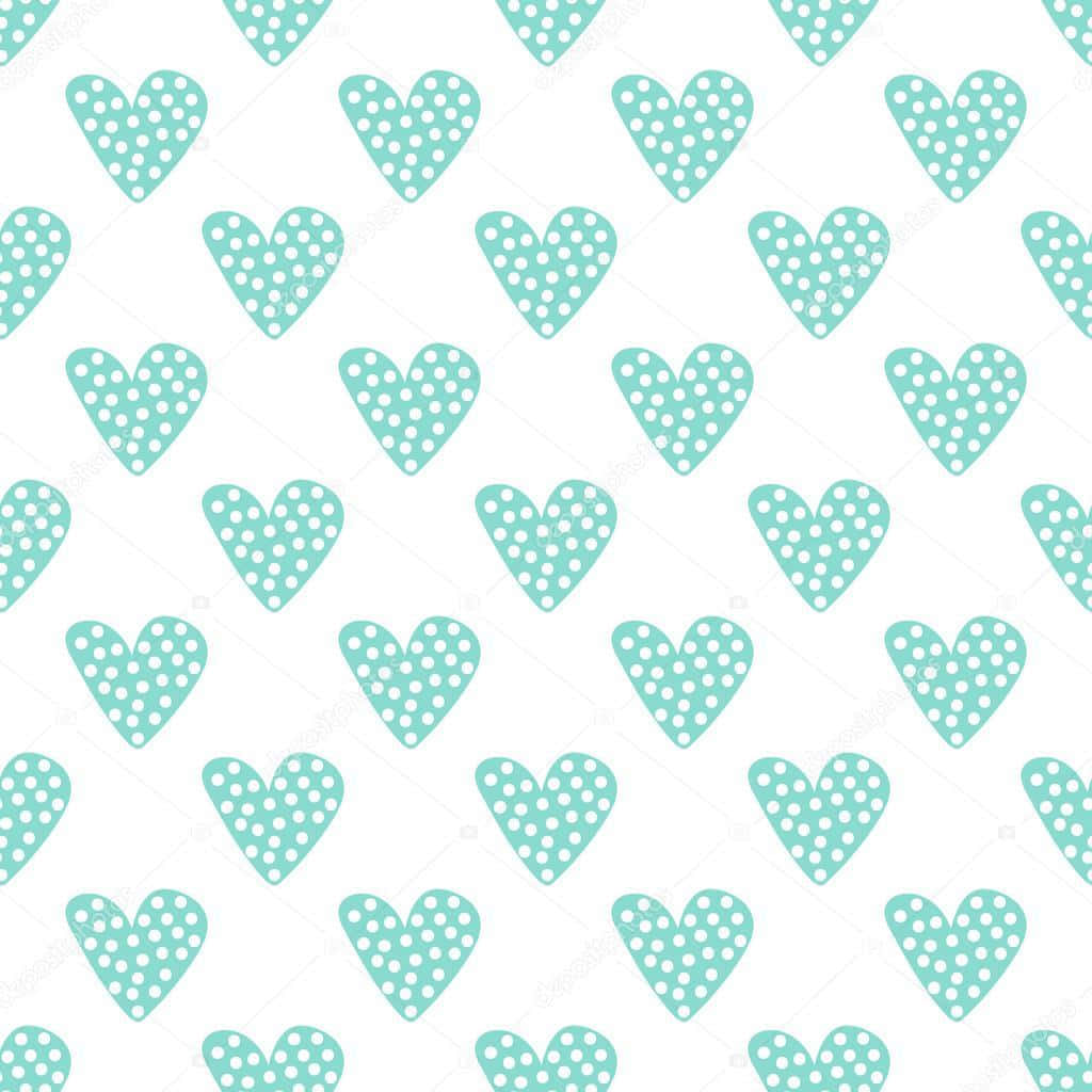 Deeply Passionate Hearts In A Refreshing Mint Green Wallpaper