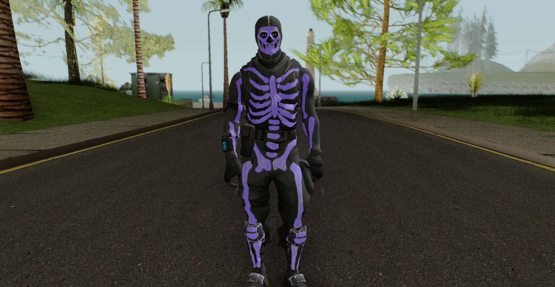 Defend Your Emote With The Purple Skull Trooper! Wallpaper