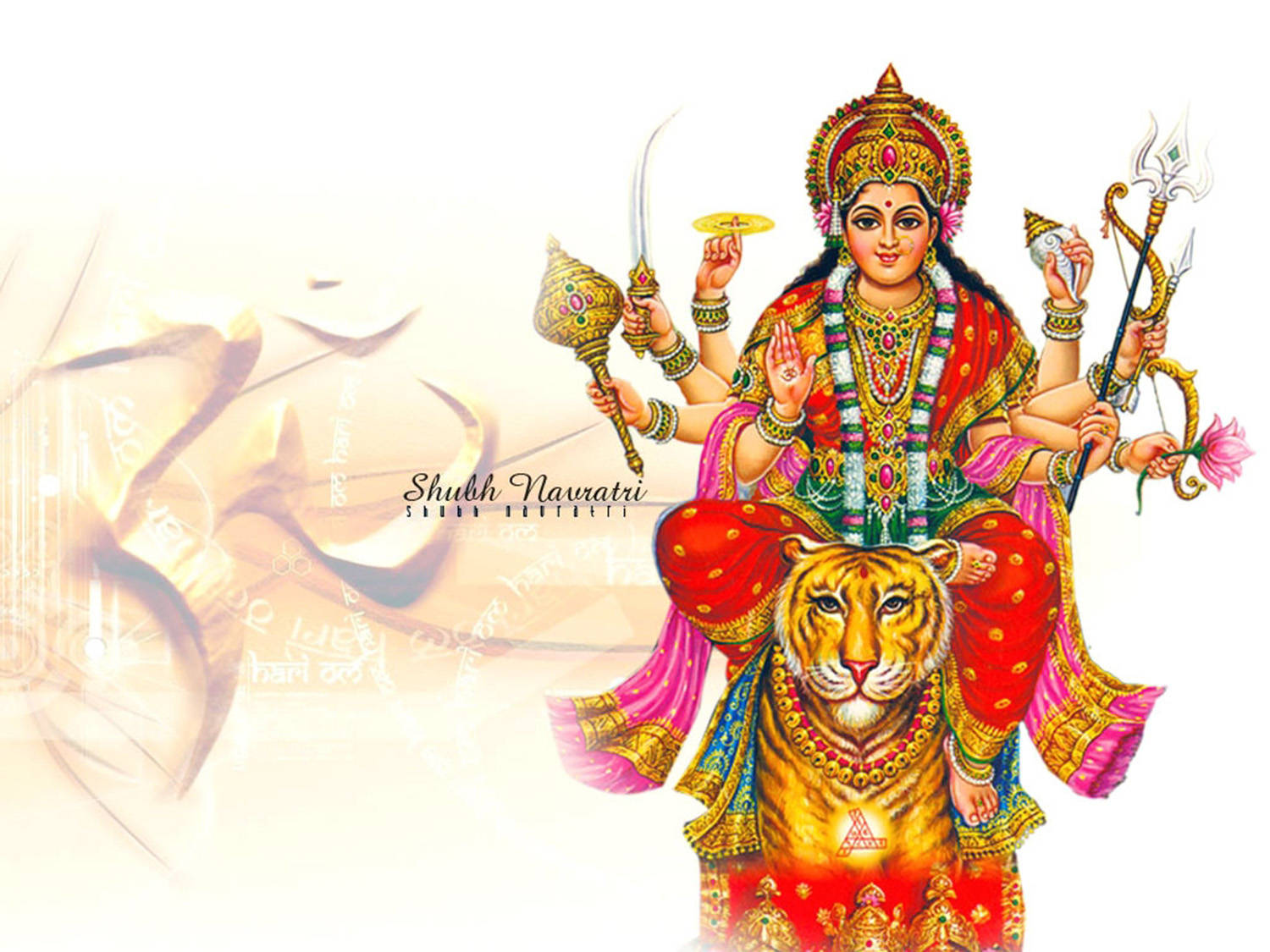 Deity Maa Sherawali Shubh Navratri Poster Wallpaper