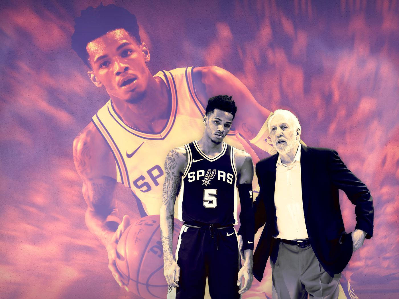 Dejounte Murray With Gregg Popovich Wallpaper