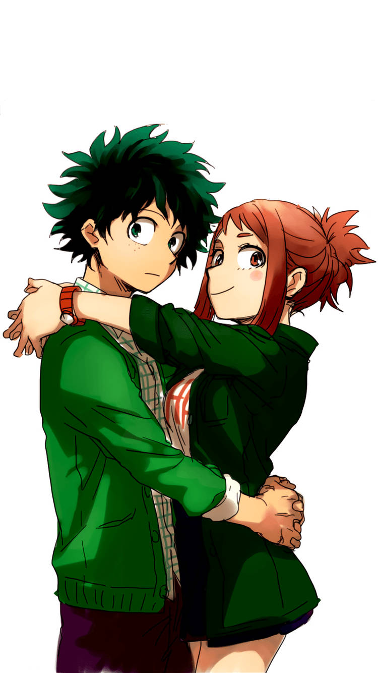 Deku And Ochako Showing Their Love Wallpaper