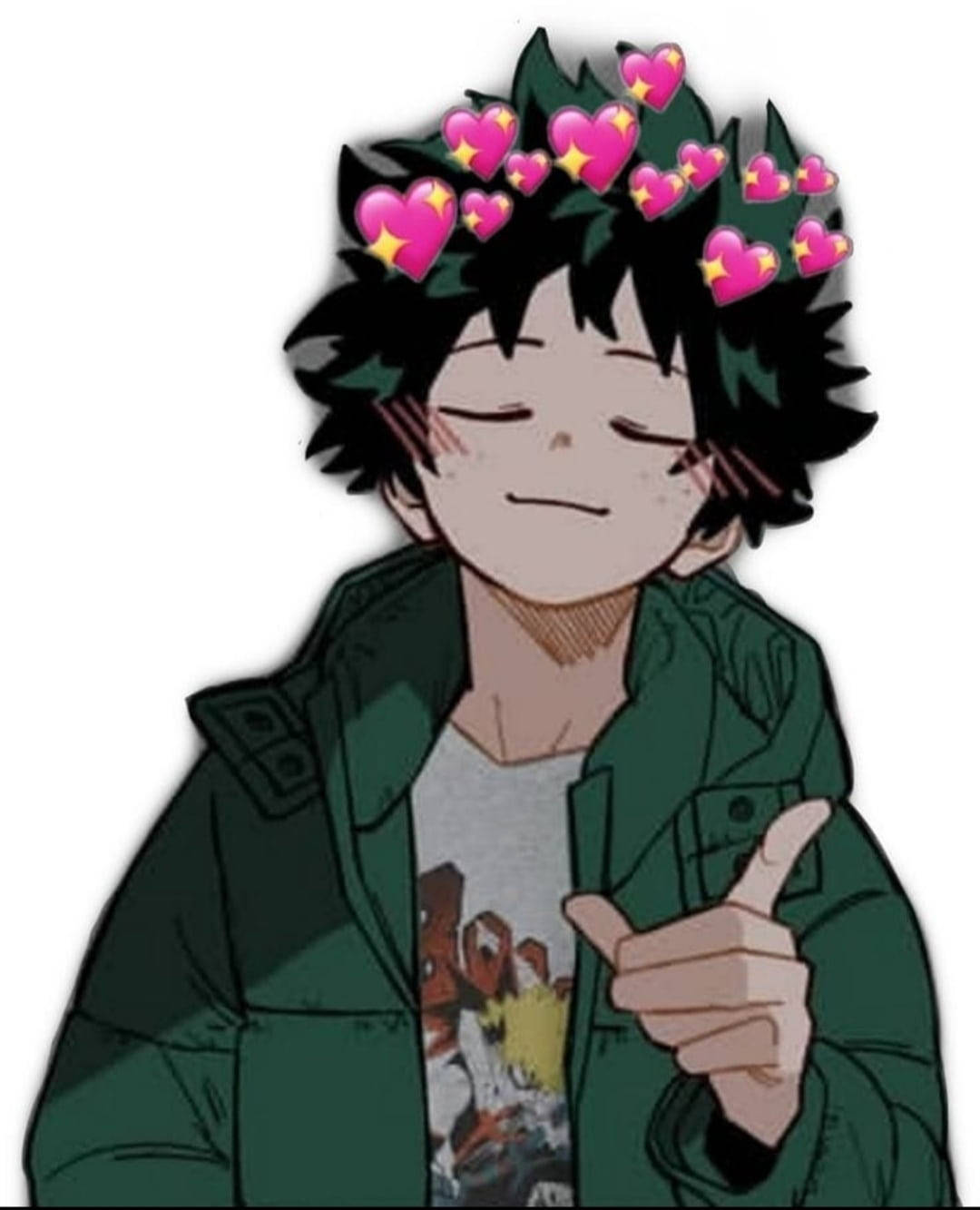 Deku Cute Hearts Over His Head Wallpaper