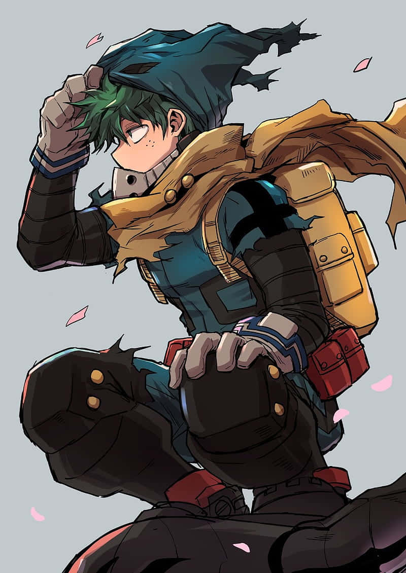 Deku Hero Pose Anime Artwork Wallpaper