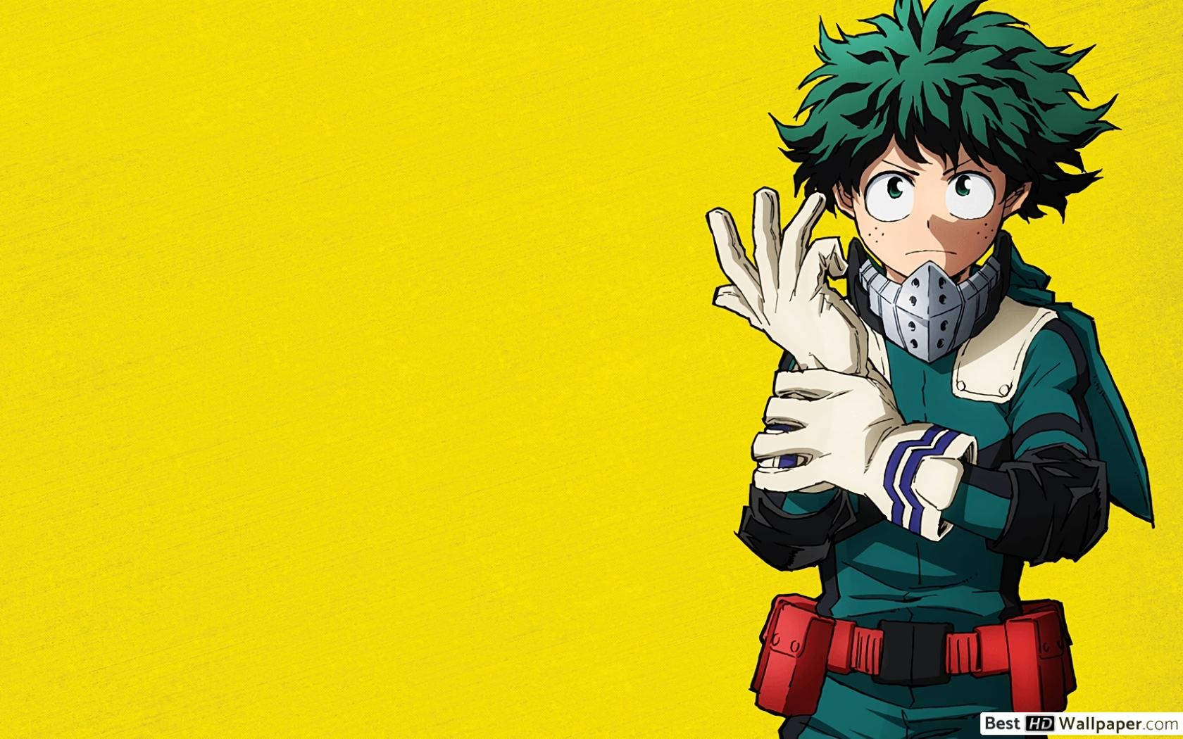 Deku In Yellow Fan Art Wallpaper