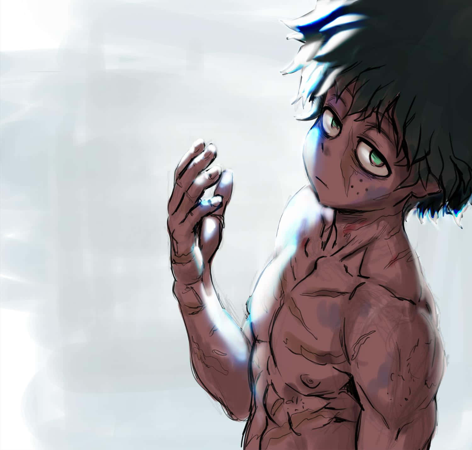 Deku Muscular Anime Artwork Wallpaper