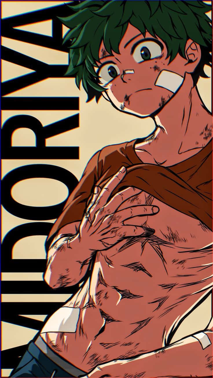 Deku Muscular Hero Pose Wallpaper