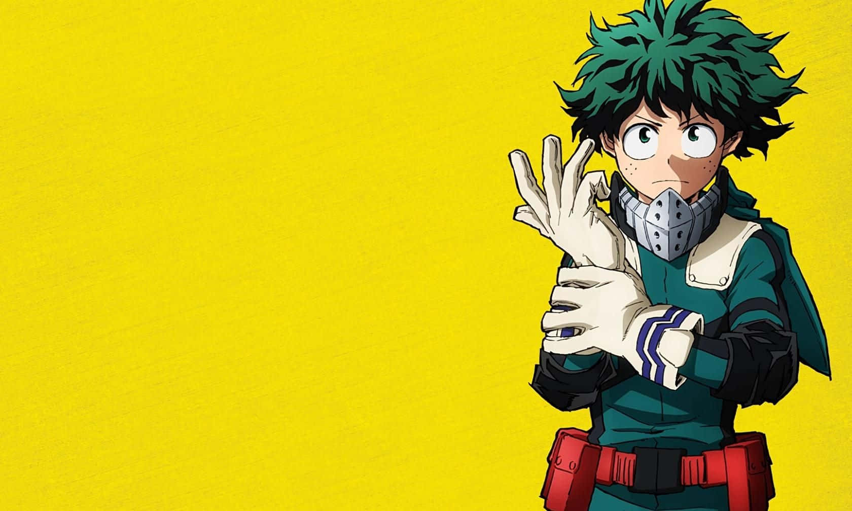 Deku My Hero Academia Anime Yellow Background Wallpaper