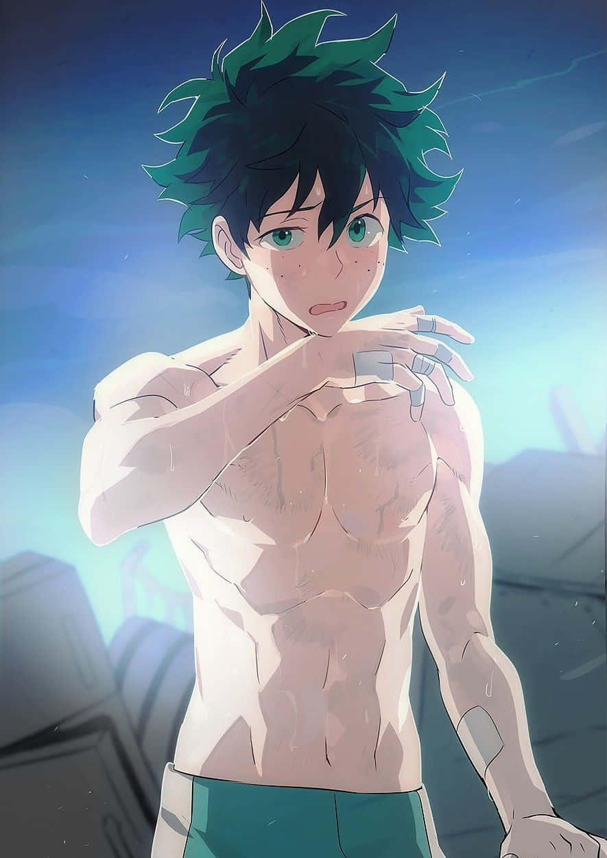 Deku Shirtless Anime Artwork Wallpaper