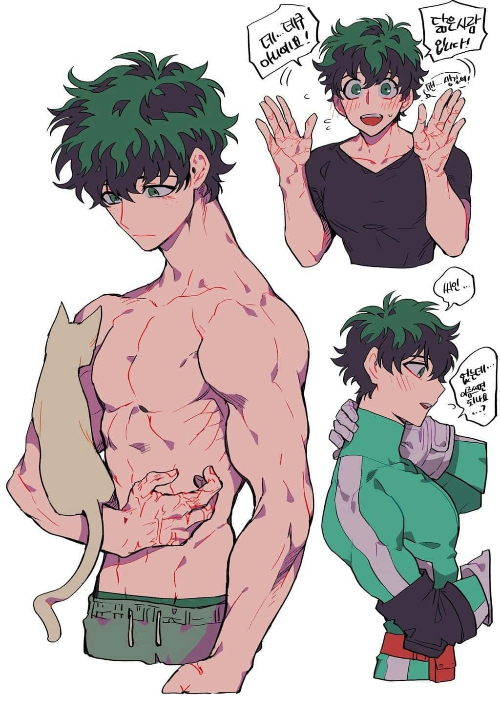 Deku_ Shirtless_ Muscular_ Anime_ Character Wallpaper