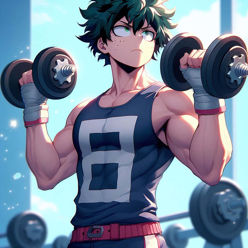 Deku_ Workout_ Anime_ Art Wallpaper