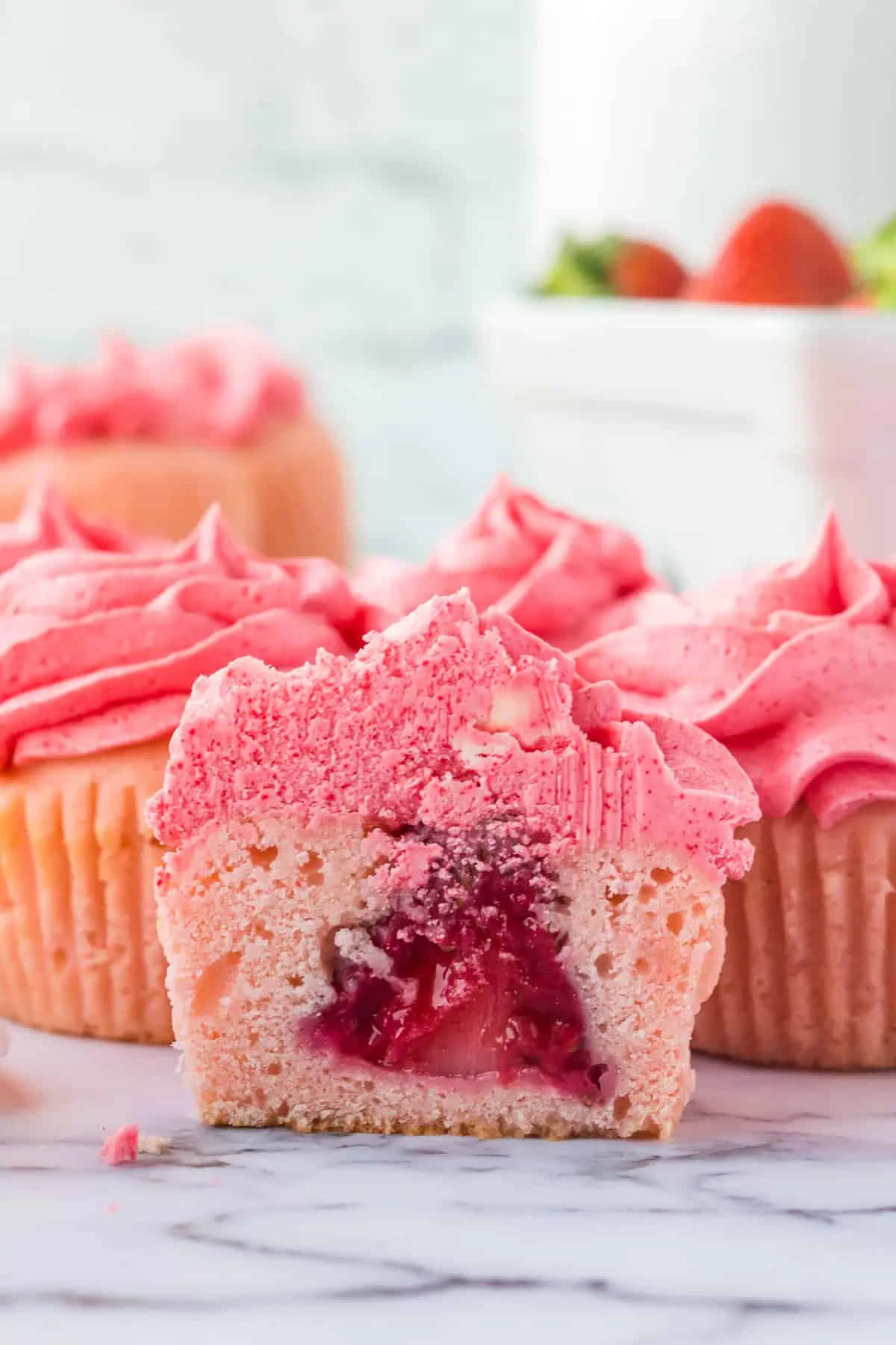 Delectable Pink Cupcakes On Display Wallpaper