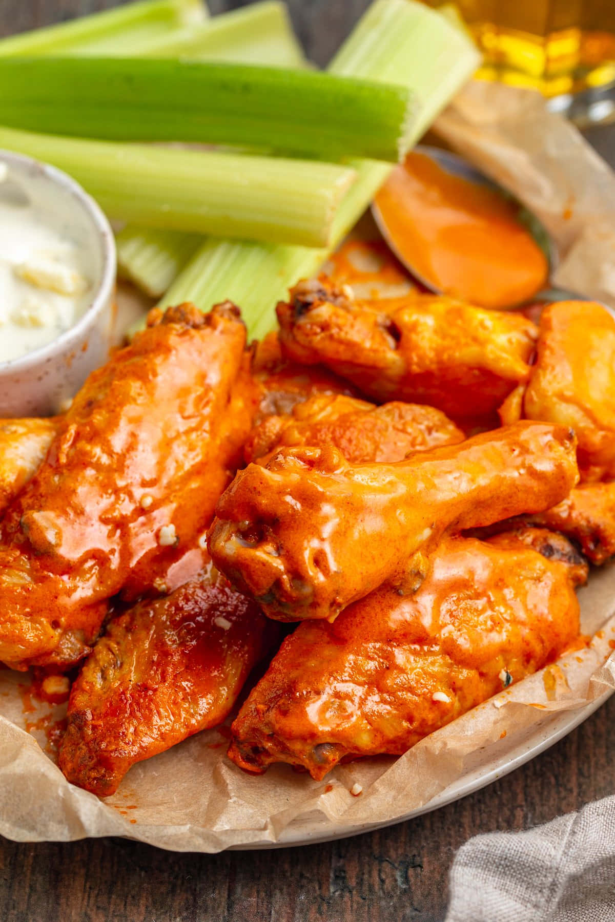 Delectable Plate Of Chicken Wings Wallpaper