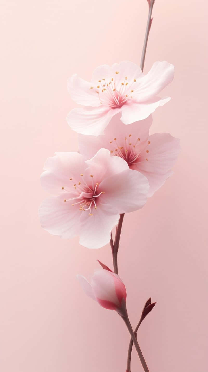 Delicate Pink Cherry Blossoms Wallpaper