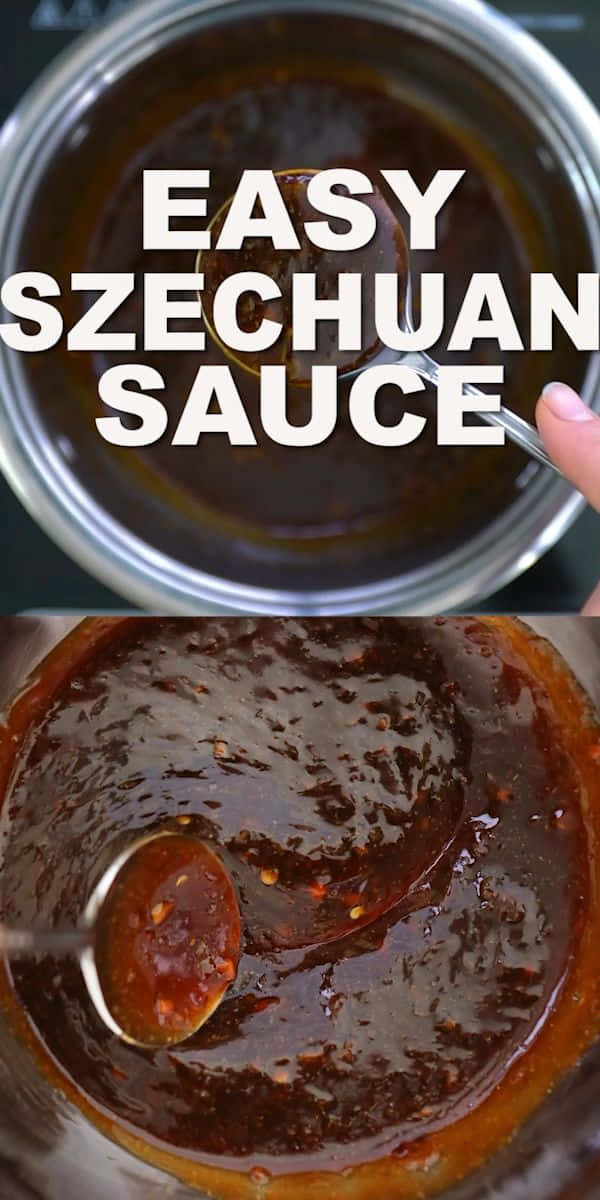 Delicious And Spicy Szechuan Sauce In A Bowl With Spoon Wallpaper