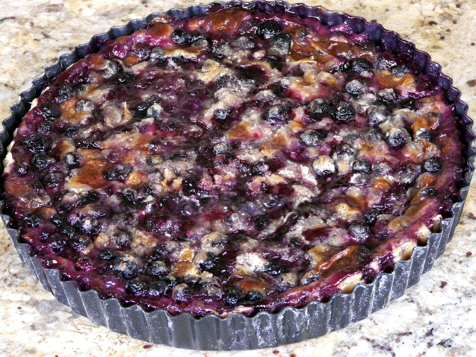 Delicious Fresh Blueberry Tart - Ready To Be Enjoyed Wallpaper