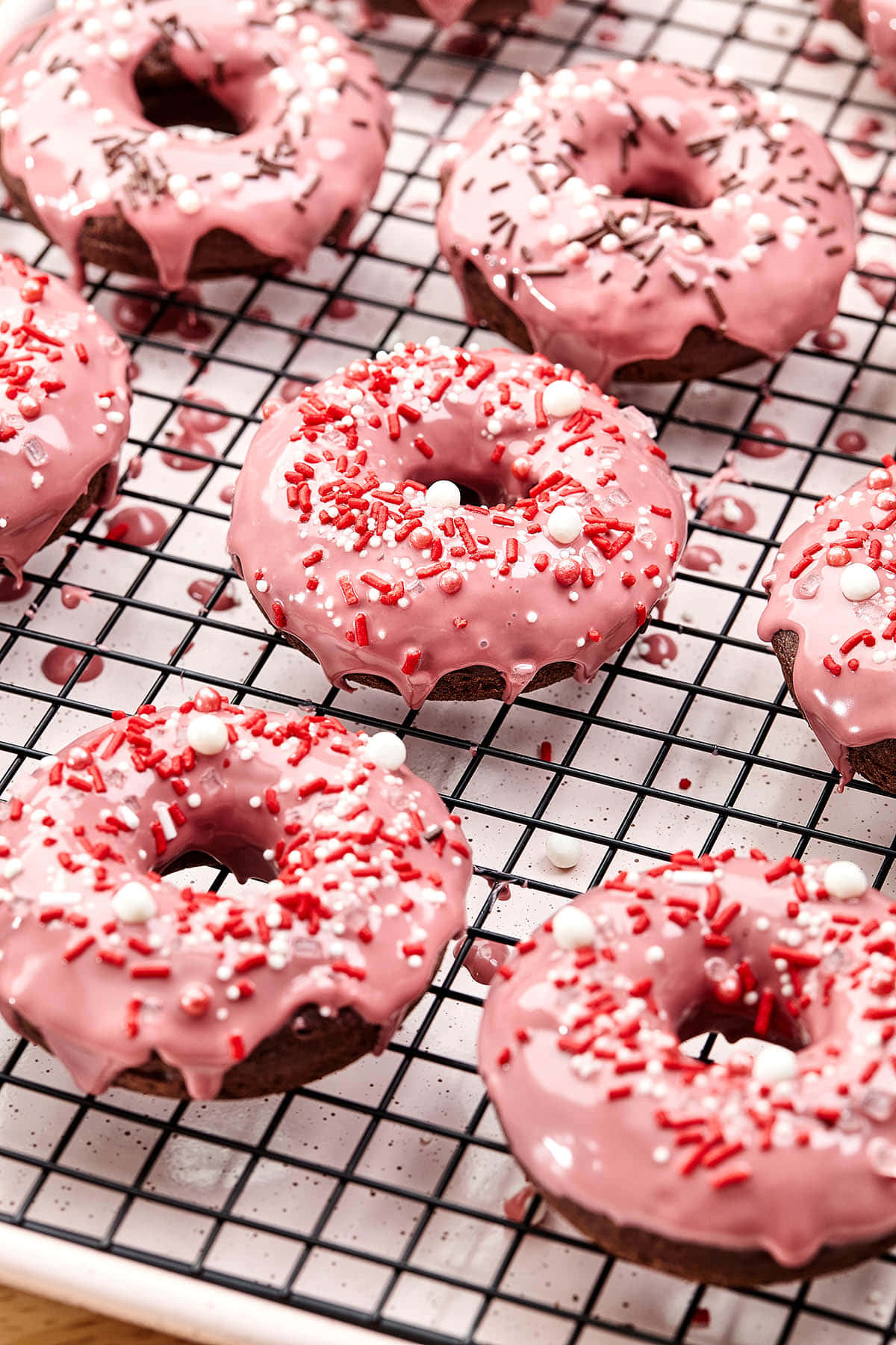 Delicious Glazed Donut Perfectly Coated In Sweet Icing Wallpaper