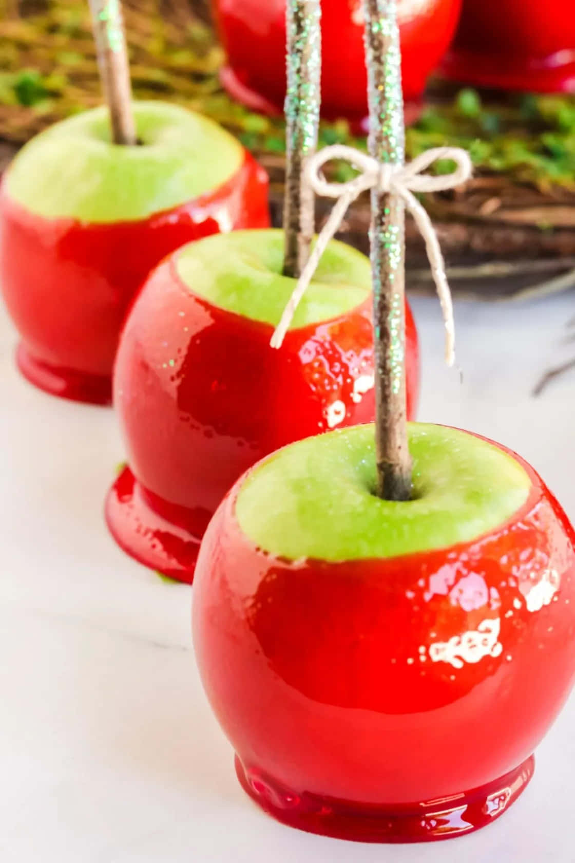 Delicious Hand-dipped Candy Apples Wallpaper