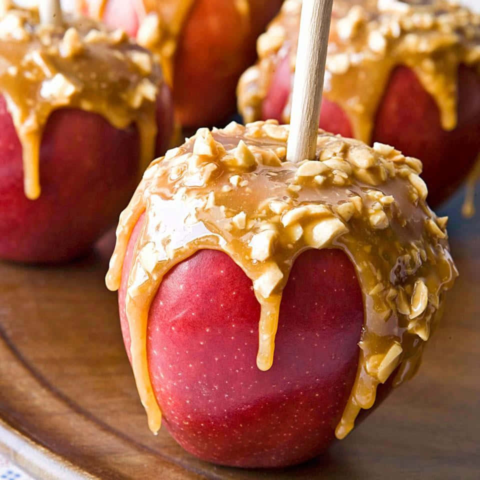 Delicious Homemade Caramel Apples Wallpaper