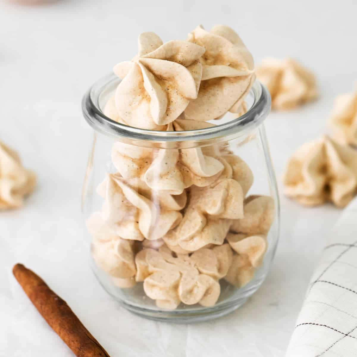 Delicious Homemade Meringue On A Blue Background Wallpaper