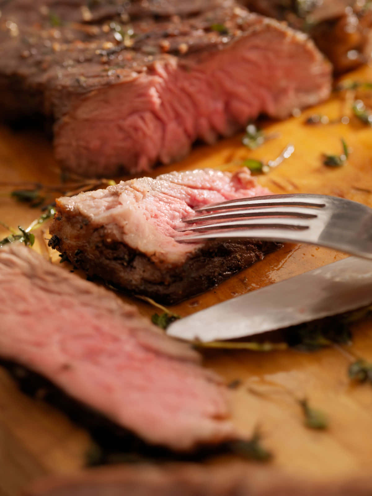 Delicious Red Meat On The Butcher's Table Wallpaper