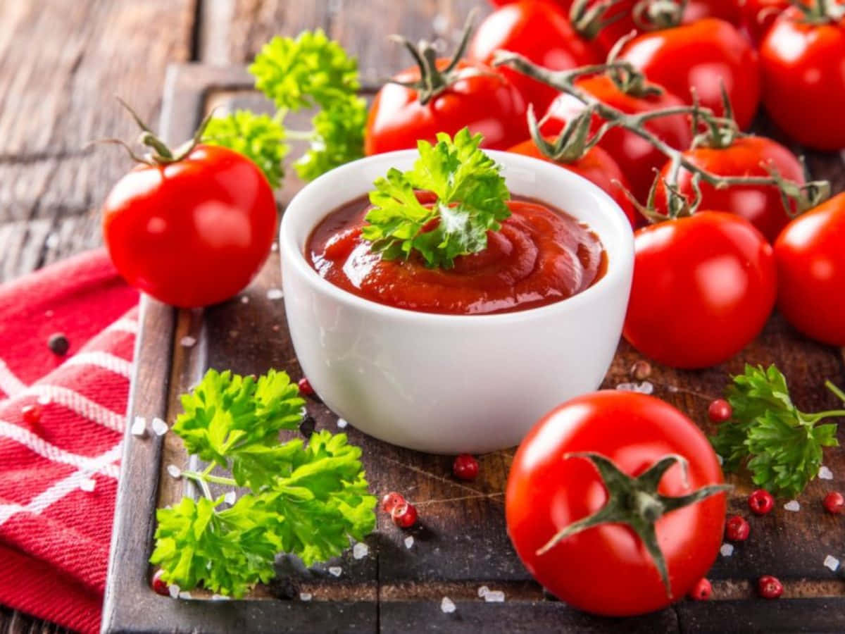 Delicious Red Sauce In A Classic Bowl Wallpaper