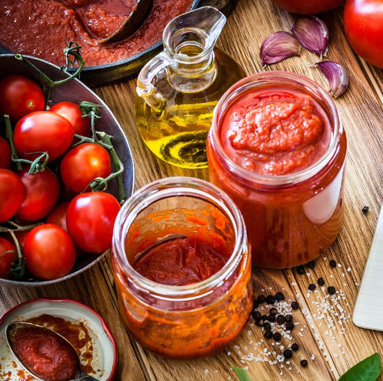 Delicious Red Sauce In A White Bowl Wallpaper