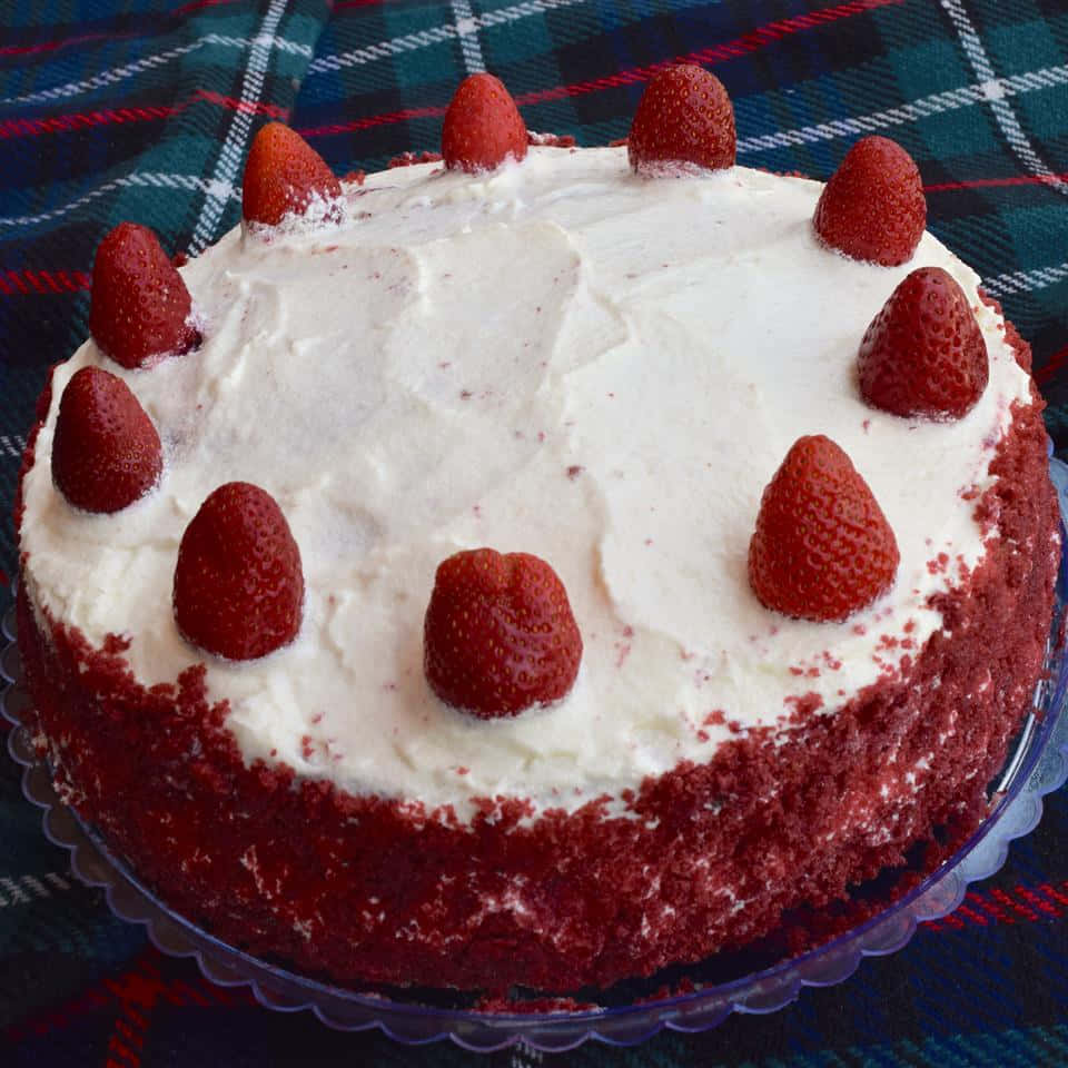 Delicious Red Velvet Cake On A White Plate Wallpaper