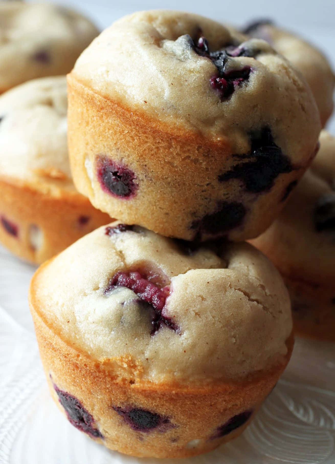 Deliciously Fresh Blueberry Muffins Wallpaper