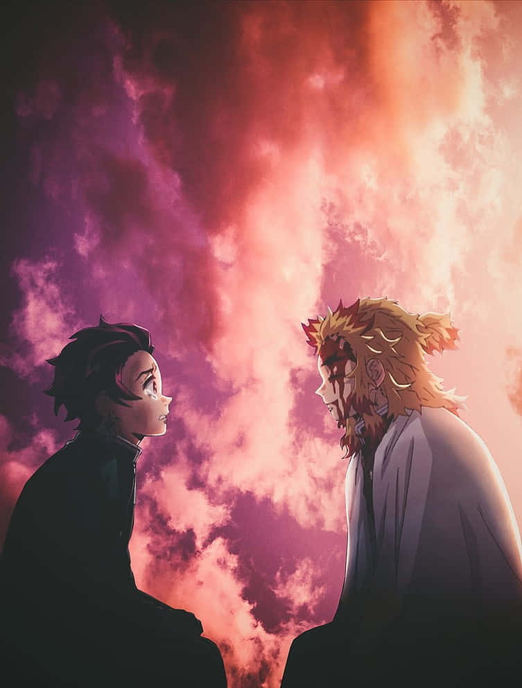 Demon Slayer Anime Kamado Tanjiro And Kyojuro Rengoku Wallpaper