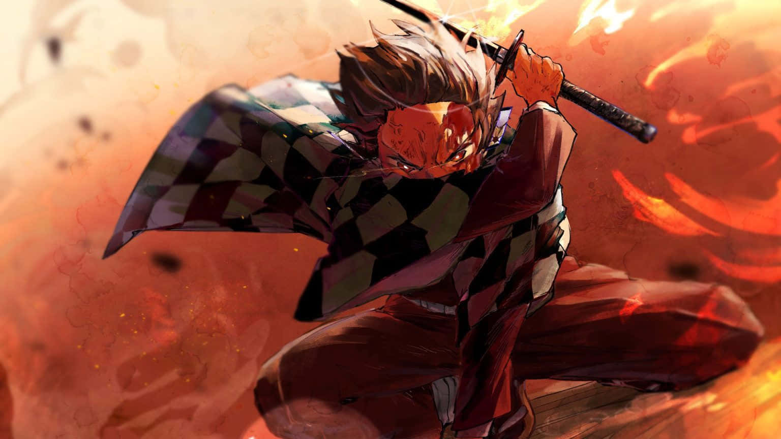 Demon Slayer Fierce Battle Artwork Wallpaper