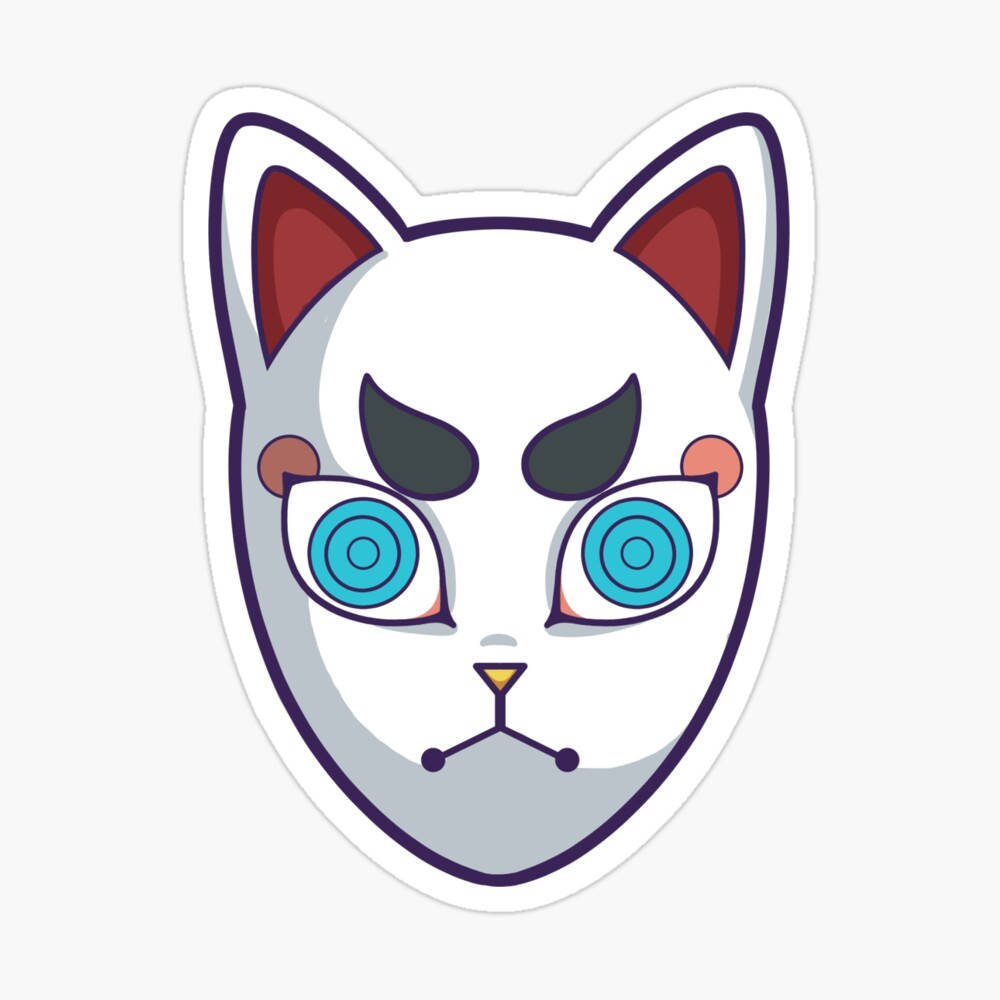 Demon Slayer Mask Blue Eyes Cat Wallpaper