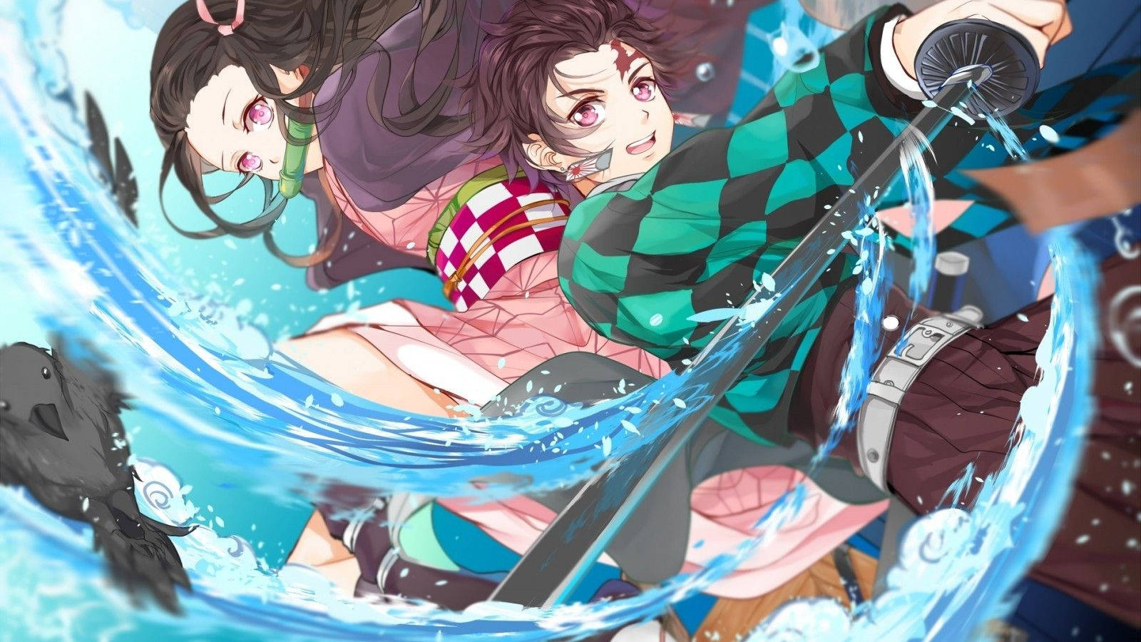 Demon Slaying Siblings - Nezuko & Tanjirou Kamado Wallpaper